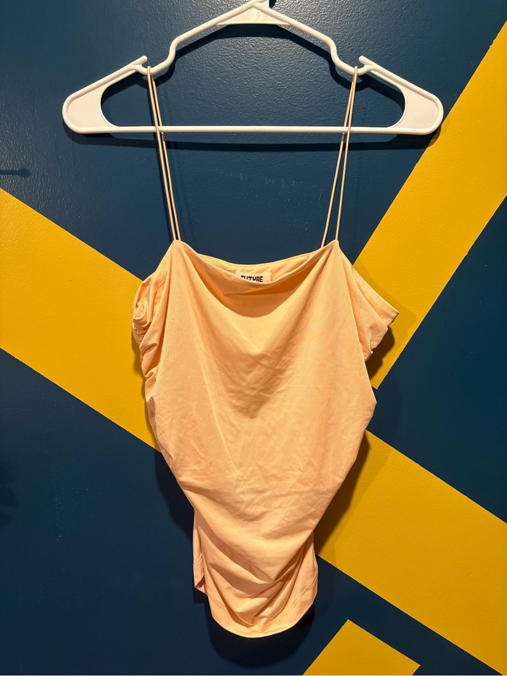 Future Collective Peach Ruched Tank Top NWT